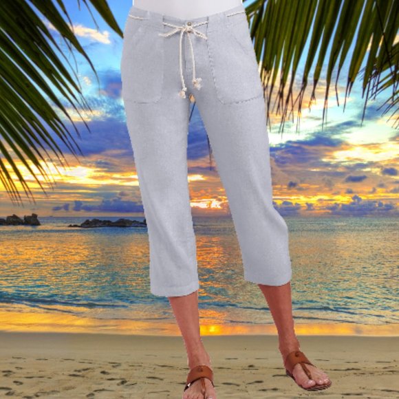 Fresh Produce Vapor Gray Del Mar Capris Pants
